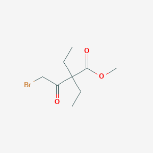molecular formula C9H15BrO3 B1435398 Methyl 4-bromo-2,2-diethyl-3-oxobutanoate CAS No. 1803586-14-2
