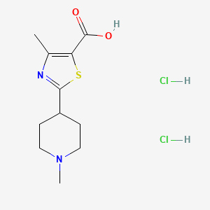 molecular formula C11H18Cl2N2O2S B1435410 4-Methyl-2-(1-methylpiperidin-4-yl)thiazole-5-carboxylic acid dihydrochloride CAS No. 1949816-02-7