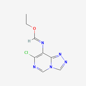 molecular formula C8H8ClN5O B14354130 Ethyl (7-chloro[1,2,4]triazolo[4,3-c]pyrimidin-8-yl)methanimidate CAS No. 92385-17-6