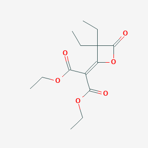 molecular formula C14H20O6 B14354133 Diethyl (3,3-diethyl-4-oxooxetan-2-ylidene)propanedioate CAS No. 91239-23-5