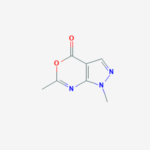 molecular formula C7H7N3O2 B14354143 pyrazolo[3,4-d][1,3]oxazin-4(1H)-one, 1,6-dimethyl- CAS No. 92914-77-7