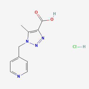 molecular formula C10H11ClN4O2 B1435418 5-methyl-1-(pyridin-4-ylmethyl)-1H-1,2,3-triazole-4-carboxylic acid hydrochloride CAS No. 1803601-84-4