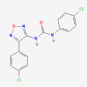 molecular formula C15H10Cl2N4O2 B14354241 N-(4-Chlorophenyl)-N'-[4-(4-chlorophenyl)-1,2,5-oxadiazol-3-yl]urea CAS No. 96594-48-8