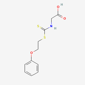 molecular formula C11H13NO3S2 B14354244 N-{[(2-Phenoxyethyl)sulfanyl]carbonothioyl}glycine CAS No. 90705-48-9