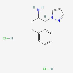molecular formula C13H19Cl2N3 B1435426 1-(2-methylphenyl)-1-(1H-pyrazol-1-yl)propan-2-amine dihydrochloride CAS No. 1803562-88-0