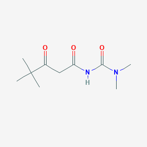 molecular formula C10H18N2O3 B14354263 N-(Dimethylcarbamoyl)-4,4-dimethyl-3-oxopentanamide CAS No. 93633-73-9