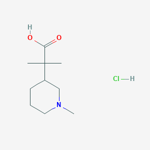 molecular formula C10H20ClNO2 B1435427 2-Methyl-2-(1-methylpiperidin-3-yl)propanoic acid hydrochloride CAS No. 1803562-31-3