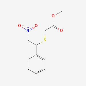 molecular formula C11H13NO4S B14354277 Acetic acid, [(2-nitro-1-phenylethyl)thio]-, methyl ester CAS No. 91134-32-6