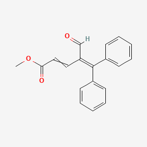 molecular formula C19H16O3 B14354316 Methyl 4-formyl-5,5-diphenylpenta-2,4-dienoate CAS No. 90156-08-4