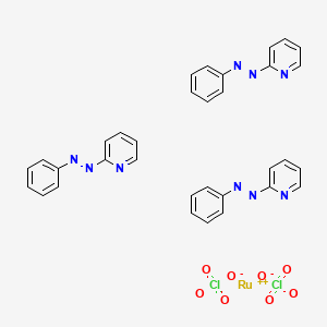 molecular formula C33H27Cl2N9O8Ru B14354322 Phenyl(pyridin-2-yl)diazene;ruthenium(2+);diperchlorate CAS No. 90457-49-1