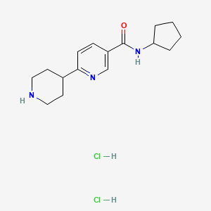 molecular formula C16H25Cl2N3O B1435436 N-Cyclopentyl-6-piperidin-4-ylnicotinamide dihydrochloride CAS No. 2108997-81-3