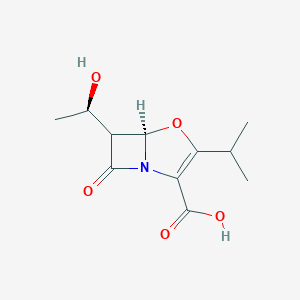 molecular formula C11H15NO5 B143544 6-(1-Hydroxyethyl)-2-isopropyl-1-oxa-penem-3-carboxylic acid CAS No. 132015-05-5
