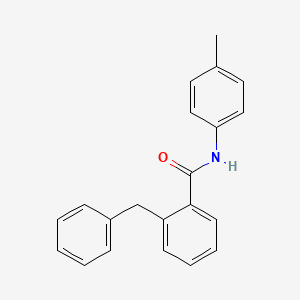 molecular formula C21H19NO B14354450 Benzamide, N-(4-methylphenyl)-2-(phenylmethyl)- CAS No. 90292-81-2