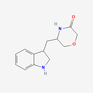 5-(2,3-dihydro-1H-indol-3-ylmethyl)morpholin-3-one