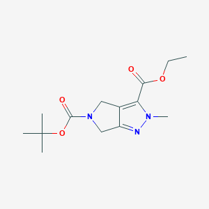 molecular formula C14H21N3O4 B1435457 5-tert-Butyl 3-ethyl 2-methyl-4,6-dihydropyrrolo[3,4-c]pyrazole-3,5(2H)-dicarboxylate CAS No. 1422344-18-0
