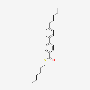 molecular formula C24H32OS B14354595 S-Hexyl 4'-pentyl[1,1'-biphenyl]-4-carbothioate CAS No. 90336-57-5