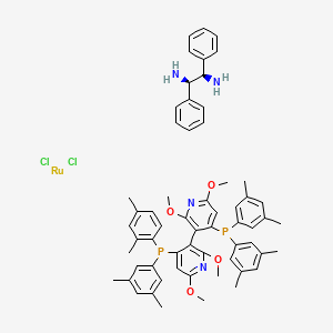 Bis(3,5-dimethylphenyl)-[3-[4-[(2,4-dimethylphenyl)-(3,5-dimethylphenyl)phosphanyl]-2,6-dimethoxypyridin-3-yl]-2,6-dimethoxypyridin-4-yl]phosphane;dichlororuthenium;(1R,2R)-1,2-diphenylethane-1,2-diamine