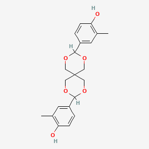 molecular formula C21H24O6 B14354732 4,4'-(2,4,8,10-Tetraoxaspiro[5.5]undecane-3,9-diyl)bis(2-methylphenol) CAS No. 90144-94-8