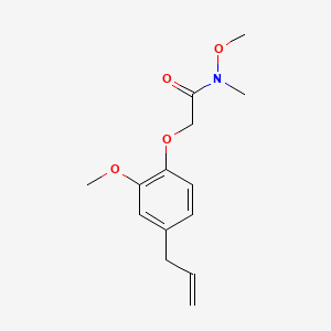 molecular formula C14H19NO4 B14354760 Acetohydroxamic acid, 2-(4-allyl-2-methoxyphenoxy)-N,O-dimethyl- CAS No. 92501-70-7