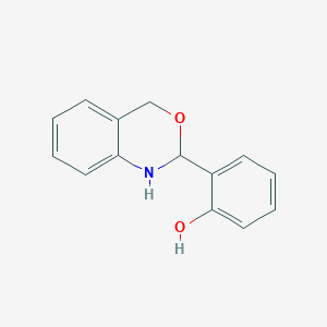 molecular formula C14H13NO2 B14354829 Phenol, 2-(1,4-dihydro-2H-3,1-benzoxazin-2-yl)- CAS No. 90284-40-5