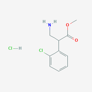 molecular formula C10H13Cl2NO2 B1435488 Methyl 3-amino-2-(2-chlorophenyl)propanoate hydrochloride CAS No. 1803604-21-8
