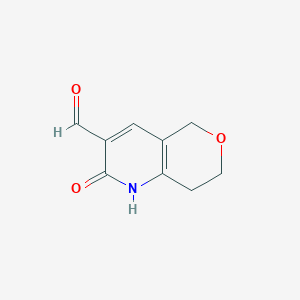 2-oxo-1H,2H,5H,7H,8H-pyrano[4,3-b]pyridine-3-carbaldehyde