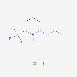 molecular formula C10H19ClF3N B1435496 2-(2-Methylpropyl)-6-(trifluoromethyl)piperidine hydrochloride CAS No. 1803601-51-5