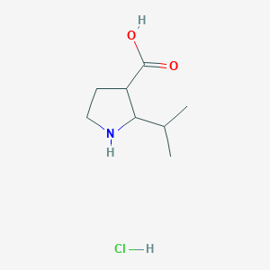 molecular formula C8H16ClNO2 B1435500 2-(Propan-2-yl)pyrrolidine-3-carboxylic acid hydrochloride CAS No. 1803606-00-9