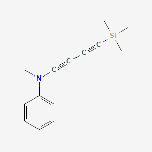 molecular formula C14H17NSi B14355012 N-Methyl-N-[4-(trimethylsilyl)buta-1,3-diyn-1-yl]aniline CAS No. 90235-45-3