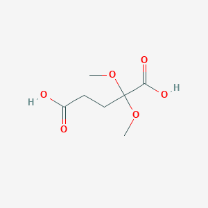 molecular formula C7H12O6 B14355038 2,2-Dimethoxypentanedioic acid CAS No. 92175-71-8