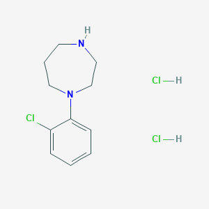 molecular formula C11H17Cl3N2 B1435505 1-(2-Chlorophenyl)-1,4-diazepane dihydrochloride CAS No. 1803612-28-3