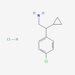 molecular formula C11H15Cl2N B1435507 2-(4-Chlorophenyl)-2-cyclopropylethan-1-amine hydrochloride CAS No. 1803598-54-0