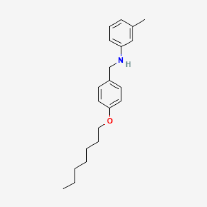molecular formula C21H29NO B14355104 N-{[4-(Heptyloxy)phenyl]methyl}-3-methylaniline CAS No. 90266-44-7