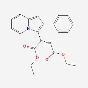 molecular formula C22H21NO4 B14355207 Diethyl 2-(2-phenylindolizin-3-yl)but-2-enedioate CAS No. 91123-57-8