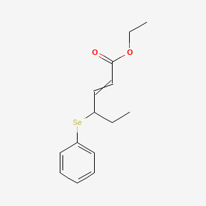 molecular formula C14H18O2Se B14355273 Ethyl 4-(phenylselanyl)hex-2-enoate CAS No. 91890-79-8