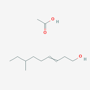 molecular formula C12H24O3 B14355303 Acetic acid;7-methylnon-3-en-1-ol CAS No. 90368-75-5