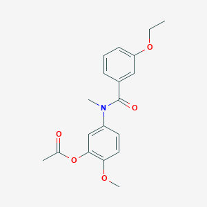 molecular formula C19H21NO5 B14355348 5-[(3-Ethoxybenzoyl)(methyl)amino]-2-methoxyphenyl acetate CAS No. 90234-47-2