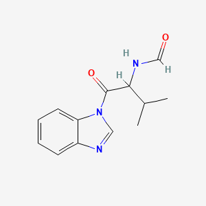 molecular formula C13H15N3O2 B14355394 N-[1-(1H-Benzimidazol-1-yl)-3-methyl-1-oxobutan-2-yl]formamide CAS No. 93033-04-6