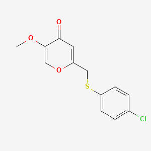 2-(((4-chlorophenyl)thio)methyl)-5-methoxy-4H-pyran-4-one