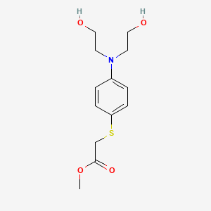molecular formula C13H19NO4S B14355445 Methyl 2-[4-[bis(2-hydroxyethyl)amino]phenyl]sulfanylacetate CAS No. 92198-63-5