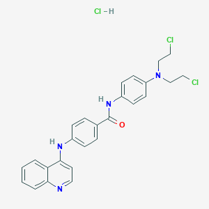 molecular formula C26H25Cl3N4O B143556 N-(4-(Bis(2-chloroethyl)amino)phenyl)-4-(4-quinolinylamino)benzamide monohydrochloride CAS No. 133041-56-2