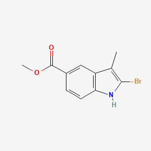 molecular formula C11H10BrNO2 B1435561 methyl 2-bromo-3-methyl-1H-indole-5-carboxylate CAS No. 1803587-93-0
