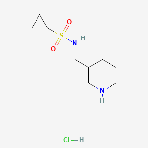molecular formula C9H19ClN2O2S B1435562 N-(piperidin-3-ylmethyl)cyclopropanesulfonamide hydrochloride CAS No. 1803607-87-5