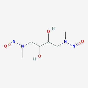 molecular formula C6H14N4O4 B14355651 N-[2,3-Dihydroxy-4-(methyl-nitroso-amino)butyl]-N-methyl-nitrous amide CAS No. 91784-19-9