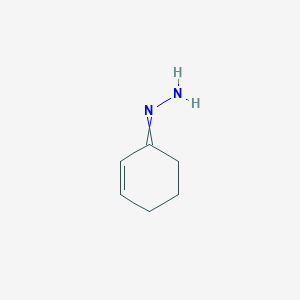 molecular formula C6H10N2 B14355674 (Cyclohex-2-en-1-ylidene)hydrazine CAS No. 90255-43-9