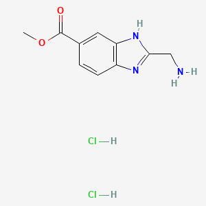 molecular formula C10H13Cl2N3O2 B1435568 methyl 2-(aminomethyl)-1H-1,3-benzodiazole-5-carboxylate dihydrochloride CAS No. 1803608-17-4