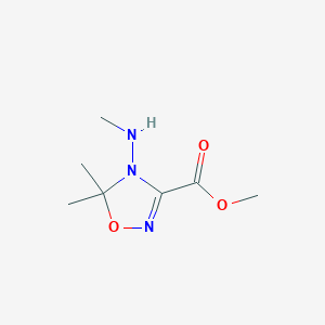 molecular formula C7H13N3O3 B1435572 5,5-二甲基-4-(甲基氨基)-4,5-二氢-1,2,4-恶二唑-3-羧酸甲酯 CAS No. 1803590-96-6