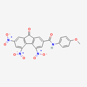 molecular formula C21H12N4O9 B14355748 N-(4-Methoxyphenyl)-4,5,7-trinitro-9-oxo-9H-fluorene-2-carboxamide CAS No. 94852-25-2