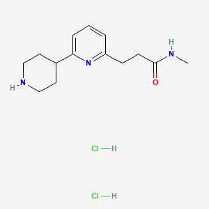 molecular formula C14H23Cl2N3O B1435575 N-Methyl-3-(6-piperidin-4-ylpyridin-2-yl)propanamide dihydrochloride CAS No. 2108757-25-9