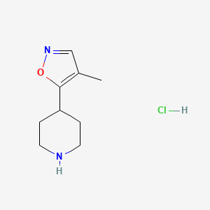 molecular formula C9H15ClN2O B1435576 4-(4-Methylisoxazol-5-yl)piperidine hydrochloride CAS No. 2108705-57-1